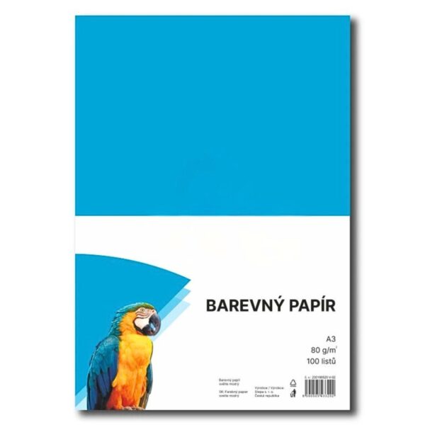 Papír barevný Color A3/80 světle modrý 100 listů Papír barevný Color A3/80 světle modrý 100 listů Barevný papír A3