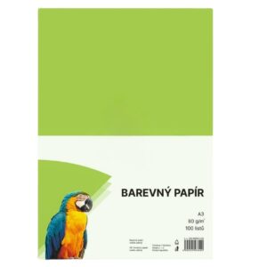 Papír barevný Color A3/80 světle zelený 100ks Světle zelený barevný papír A3 s gramáží 80g/m2 pro tvorbu plakátů