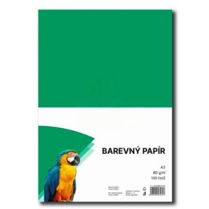 Papír barevný Color A3/80 tmavě zelený 100ks Tmavě zelený barevný papír A3 s gramáží 80g/m2 pro tvorbu plakátů
