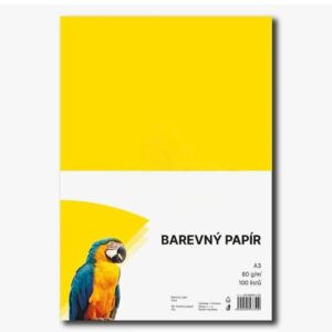 Papír barevný Color A3/80 žlutý 100ks Žlutý barevný papír A3 s gramáží 80g/m2 pro tvorbu plakátů