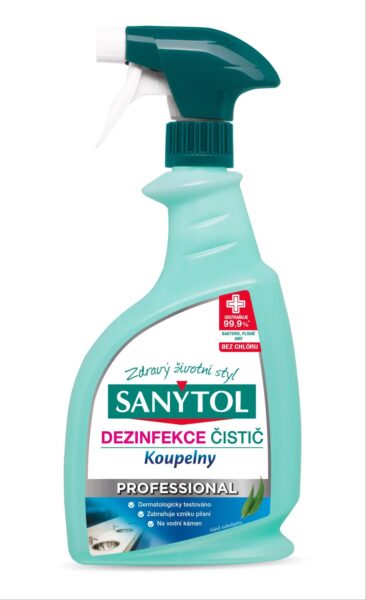 Sanytol Professional dezinfekce na koupelny 750ml Sanytol Professional dezinfekce na koupelny 750ml Dezinfekce ve spreji na koupelny SANYTOL Professional účinně odstraňuje mýdla a vodního kamene v koupelně.