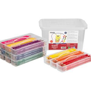 Pastelky RICO trojhranné 3mm v úložném praktickém boxu 216ks Sada 216 trojhranných pastelek je ideální volbou pro náročné milovníky omalovánek