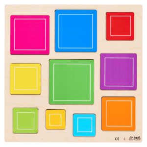 Objevuj tvary - barevné puzzle Dřevěná základna