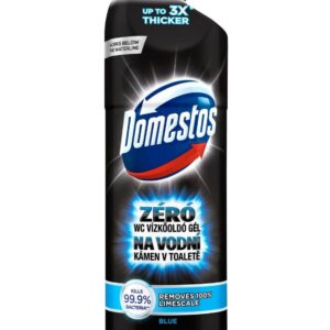 Domestos WC Zero černý Oceán 750ml Domestos Zero Ocean dokonale vyčistí vaši toaletu a spolehlivě ji zbaví vodního kamene. Zabíjí 99