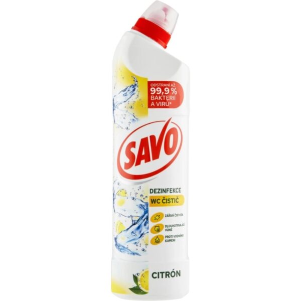 Savo WC gel 700ml žluté citron Savo WC gel 700ml žluté citron Savo WC gel je tekutý čisticí a dezinfekční přípravek