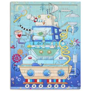 Vzdělávací puzzle vodní stroj 72dílků Vzdělávací puzzle je vizuálním dobrodružstvím pro všechny malé objevitele. Tento barevný stroj je plný vody