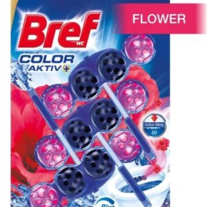 WC závěs BREF barvící vodu aktiv kuličky 3ks/bal svěží květ Závěs na WC BREF Color Aktiv Flower 3 x 50 g kuličky