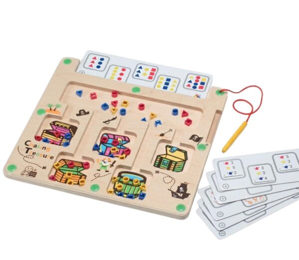 Honba za pokladem s magnetickou tužkou Honba za pokladem s magnetickou tužkou Postupujte podle karet a pomocí magnetické tužky přesuňte drahokamy do odpovídajících truhel. Děti ve hře získají základní pojem aritmetiky