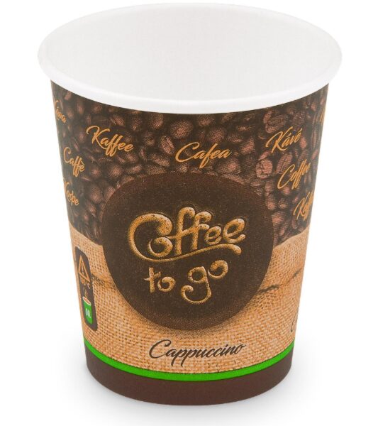 Kelímek papírový "Coffee to go" hnědý 420ml/50ks Kelímek papírový "Coffee to go" hnědý 420ml/50ks Kvalitní pevný papírový kelímek s potiskem o celkovém objemu 420 ml je ideální volbou pro každou příležitost. Tyto ekologicky šetrné jednorázové kelímky vyrobené z udržitelného dřevního materiálu představují moderní alternativu ke klasickým plastům.Kelímek je vhodný na horké nápoje do 100°C (např. čaj