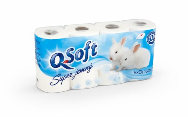 Toaletní papír 200 3vrs. Q Soft bílý Toaletní papír 200 3vrs. Q Soft bílý Kvalitní jemný toaletní papír