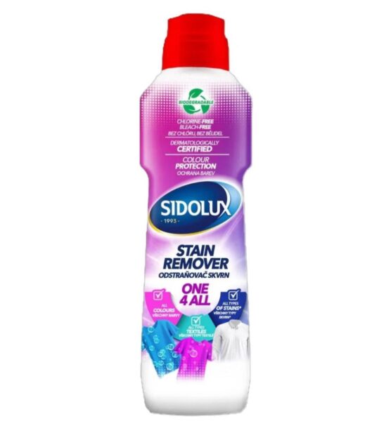 Sidolux odstraňovač skvrn s kartáčkem 250ml Sidolux odstraňovač skvrn s kartáčkem 250ml Předpírací prostředek SIDOLUX One 4 All je vysoce účinný prostředek navržený pro aplikaci před samotným praním