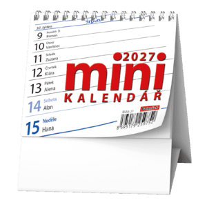 Kalendář stolní pracovní Mini BSA3 České týdenní jmenné kalendárium 