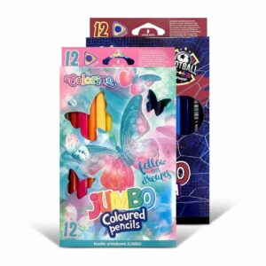 Pastelky Colorino trojhranné JUMBO 12 barev mix motivů Přeneste se na velká fotbalová hřiště do Barcelony