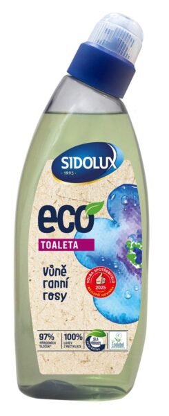 Sidolux Eco čistič na WC 750ml Sidolux Eco čistič na WC 750ml Čistič koupelen SIDOLUX Eco toaleta patří do ekologické řady čisticích prostředků