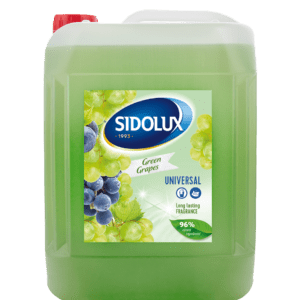 Sidolux Soda Power universal čistič 5l Zelené hrozny /zelený SIDOLUX UNIVERSAL je čisticí prostředek vhodný na všechny omyvatelné povrchy. Velmi efektivně emulguje nečistoty díky systému Soda Power a snadněji je díky tomu odstraňuje z mytého povrchu. S prostředkem Sidolux je úklid snadný a příjemný díky vyjímečným vůním
