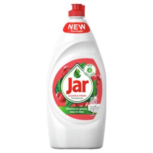 JAR na nádobí 900ml Granátové jablko Jar na nádobí Granátové jablko díky svému účinnému složení umyje hodně mastného nádobí. Jar je koncentrovaný