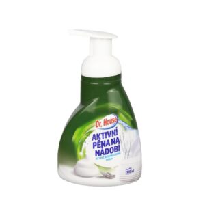 Aktivní pěna na nádobí Dr. House 300ml Aktivní pěna na nádobí Dr. House se výrazně odlišuje od běžných tekutých prostředků především způsobem aplikace a svou fyzikální formou.
