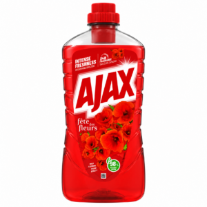 AJAX UNI na podlahy Vlčí mák červený 1000ml Ajax Floral Fiesta s vůní máku je čistič na více povrchů se speciálním složením kombinující tradiční přísady
