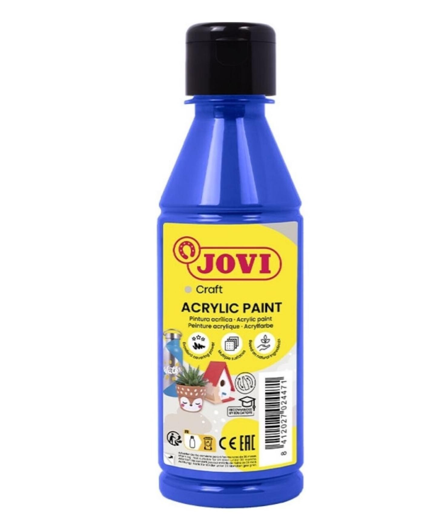 Barvy akrylové JOVI 250ml tm. modrá - 68024 Barvy akrylové JOVI 250ml tm. modrá - 68024 Akrylová barva na vodní bázi