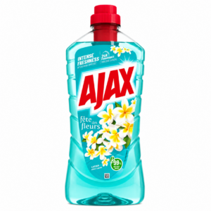 AJAX UNI na podlahy Jasmín sv. modrý 1000ml Ajax Floral Fiesta s vůní jasmínu je čistič na více povrchů se speciálním složením kombinující tradiční přísady