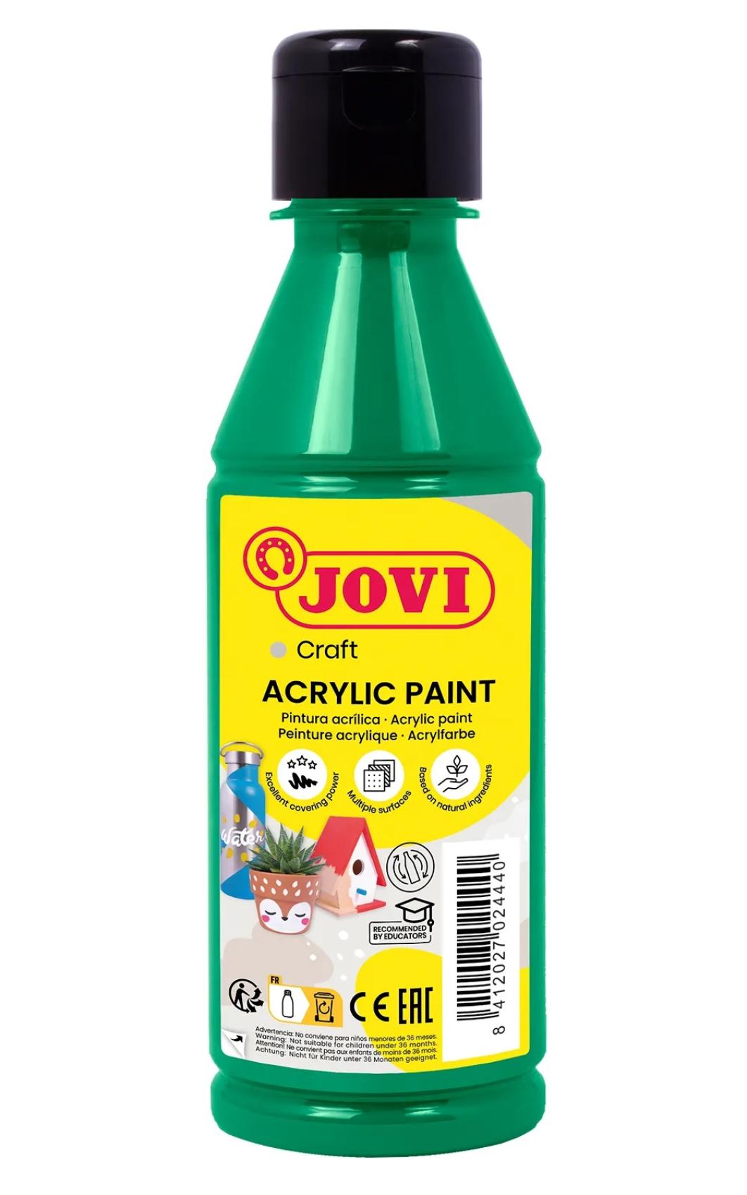 Barvy akrylové JOVI 250ml tm. zelená - 68019 Barvy akrylové JOVI 250ml tm. zelená - 68019 Akrylová barva na vodní bázi
