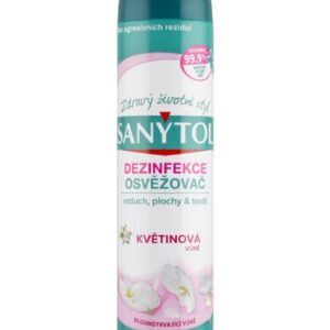 Sanytol osvěžovač vzduchu 300ml Květiny Dezinfekční osvěžovač vzduchu SANYTOL pro dokonalou hygienu pracovního prostředí a příjemnou vůni. Neutralizuje pachy a zabíjí 99