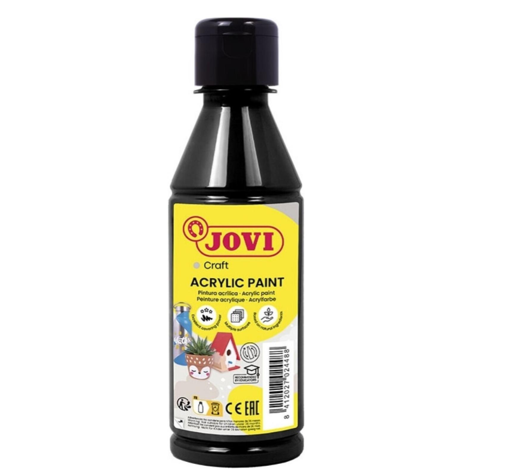 Barvy akrylové JOVI 250ml černá - 68030 Barvy akrylové JOVI 250ml černá - 68030 Akrylová barva na vodní bázi