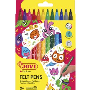 FIXY JOVI tenké 12 ks vypratelné - 1612 Fixy JOVI v široké škále odstínů a dlouhotrvajícímu inkoustu jsou ideální pro kreslení přesných a souvislých tahů