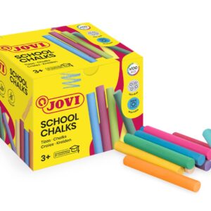 Křídy školní 100 ks JOVI barevné - 1120 Kompaktní školní křídy JOVI představují špičkovou volbu proškolní využití i kreativní domácí tvoření. Tyto křídy jsou vyrobeny z 98 % z přírodního uhličitanu vápenatého