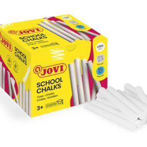 Křídy školní 100 ks JOVI bílé - 1100 Kompaktní školní křídy JOVI představují špičkovou volbu proškolní využití i kreativní domácí tvoření. Tyto křídy jsou vyrobeny z 98 % z přírodního uhličitanu vápenatého