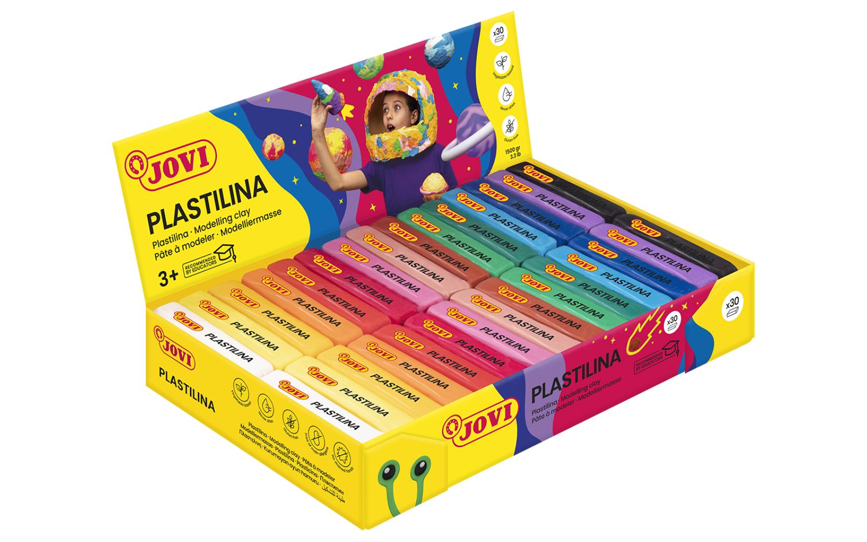 Modelína JOVI 30x50g/15 barev - 70S Modelína JOVI 30x50g/15 barev - 70S Modelína JOVI na rostlinné bázi v zábavných barvách. Je velmi dobře tvarovatelná
