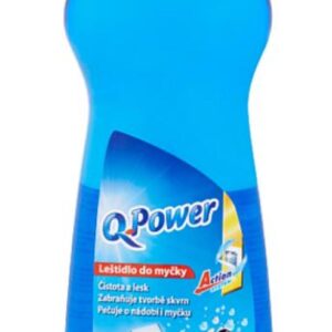 Leštěnka do myčky 1l Q Power Leštěnka do myčky Q-power je univerzální koncentrovaný prostředek do myčky nádobí. Má vynikající odmašťovací a čisticí schopnosti. Dobrou pěnivost a příjemnou parfemaci. Leštidlo zabezpečuje lesklé nádobí beze skvrn. Čistota a lesk. Zabraňuje tvorbě skvrn. Pečuje o nádobí i myčku. 