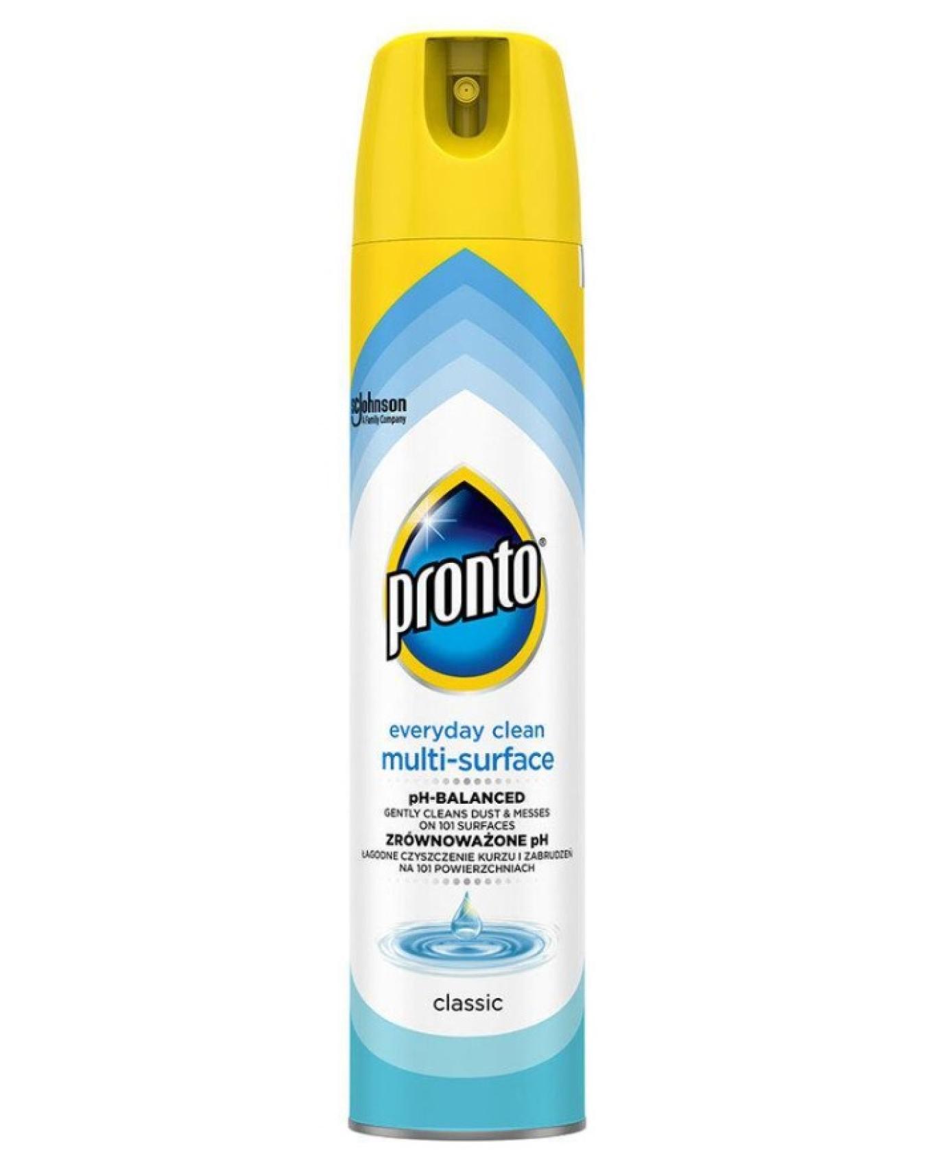 PRONTO proti prachu multifunkční modré 250ml PRONTO proti prachu multifunkční modré 250ml Pronto sprej Multi Surface dokonale odstraňuje prach
