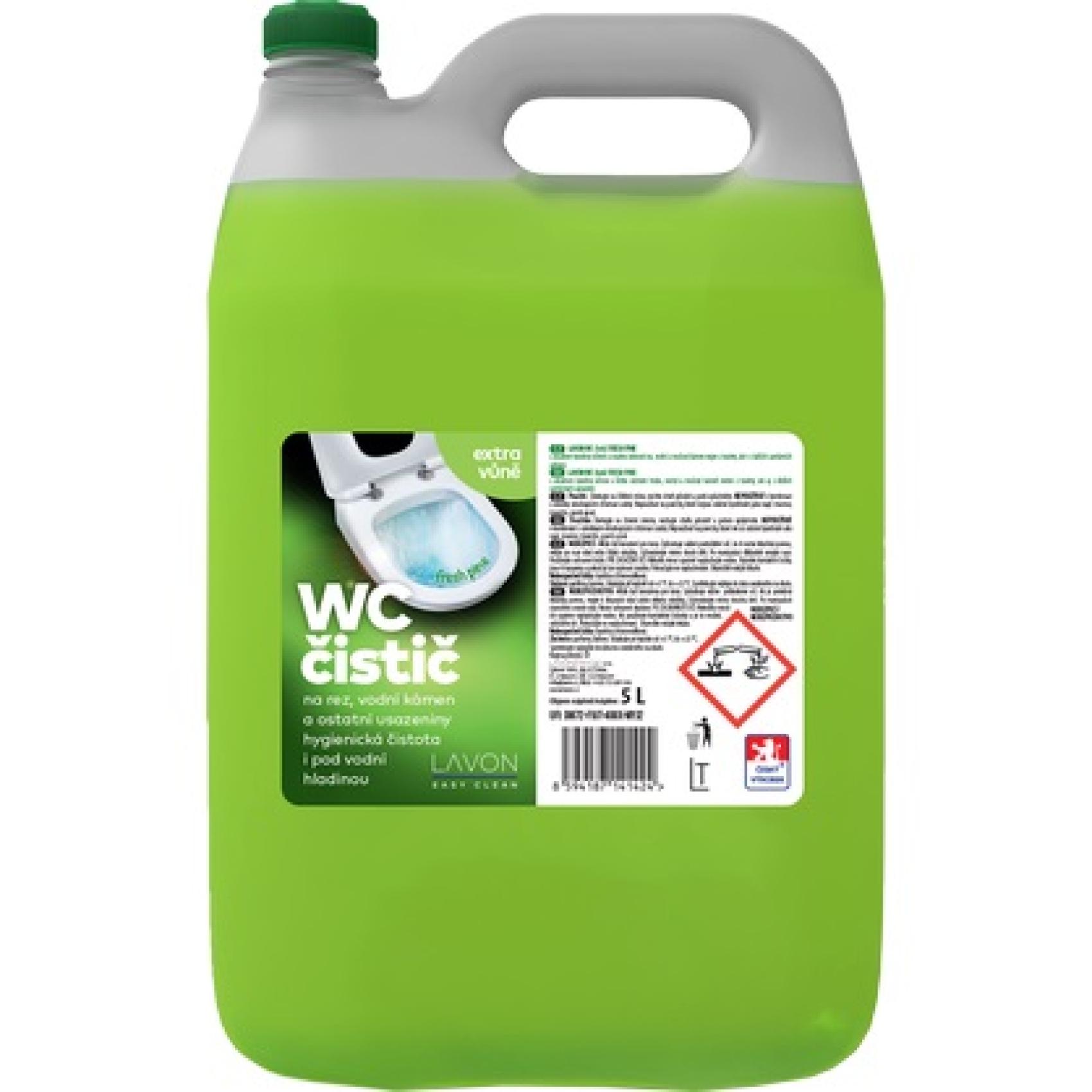LAVON WC gel 5l fresh pine LAVON WC gel 5l fresh pine LAVON WC čistič fresh pine je čistič s nízkou viskozitou. Čistič s obsahem kyseliny účinně a snadno odstraní rez