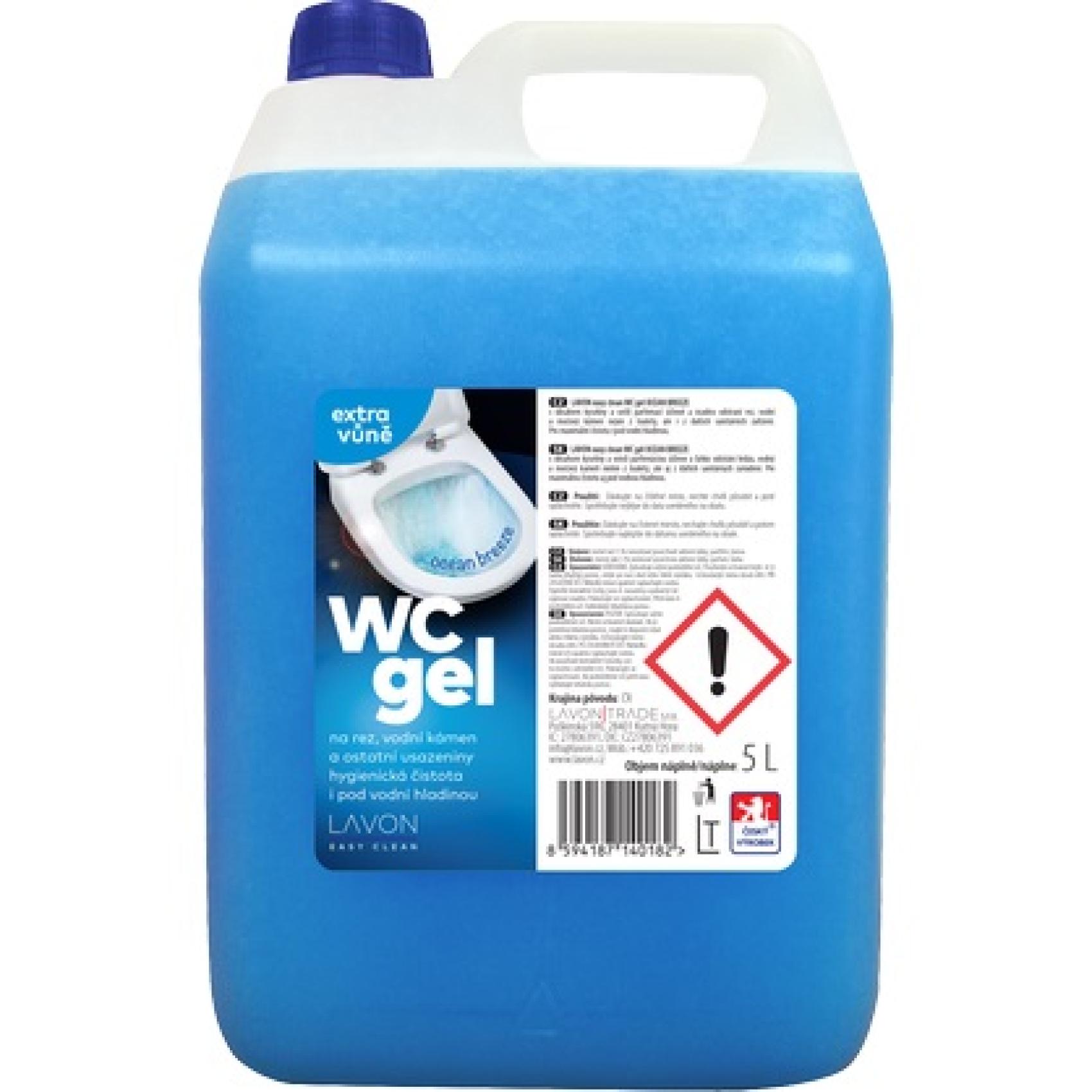 LAVON WC gel 5l ocean LAVON WC gel 5l ocean LAVON WC gel s vůní oceánu s obsahem kyseliny a svěží parfemací účinně a snadno odstraní rez