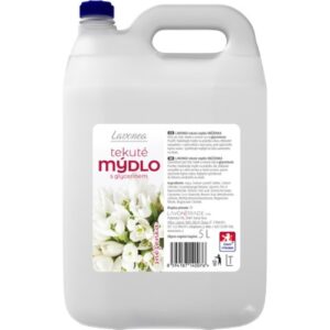 Mýdlo tekuté LAVONEA 5l bílé sněženka LAVONEA tekuté mýdlo sněženka je kvalitní mýdlo s neutrálním pH a glycerinem pro hebké