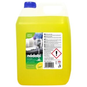 LAVON na nádobí 5l citron LAVON prostředek na mytí nádobí se svěží vůní citrónů účinně odstraňuje mastnotu a nečistoty. Má dobrou mycí a odmašťovací schopnost a zanechává nádobí lesklé. Prostředek je extra hustý s neutrálním pH.Objem: 5l