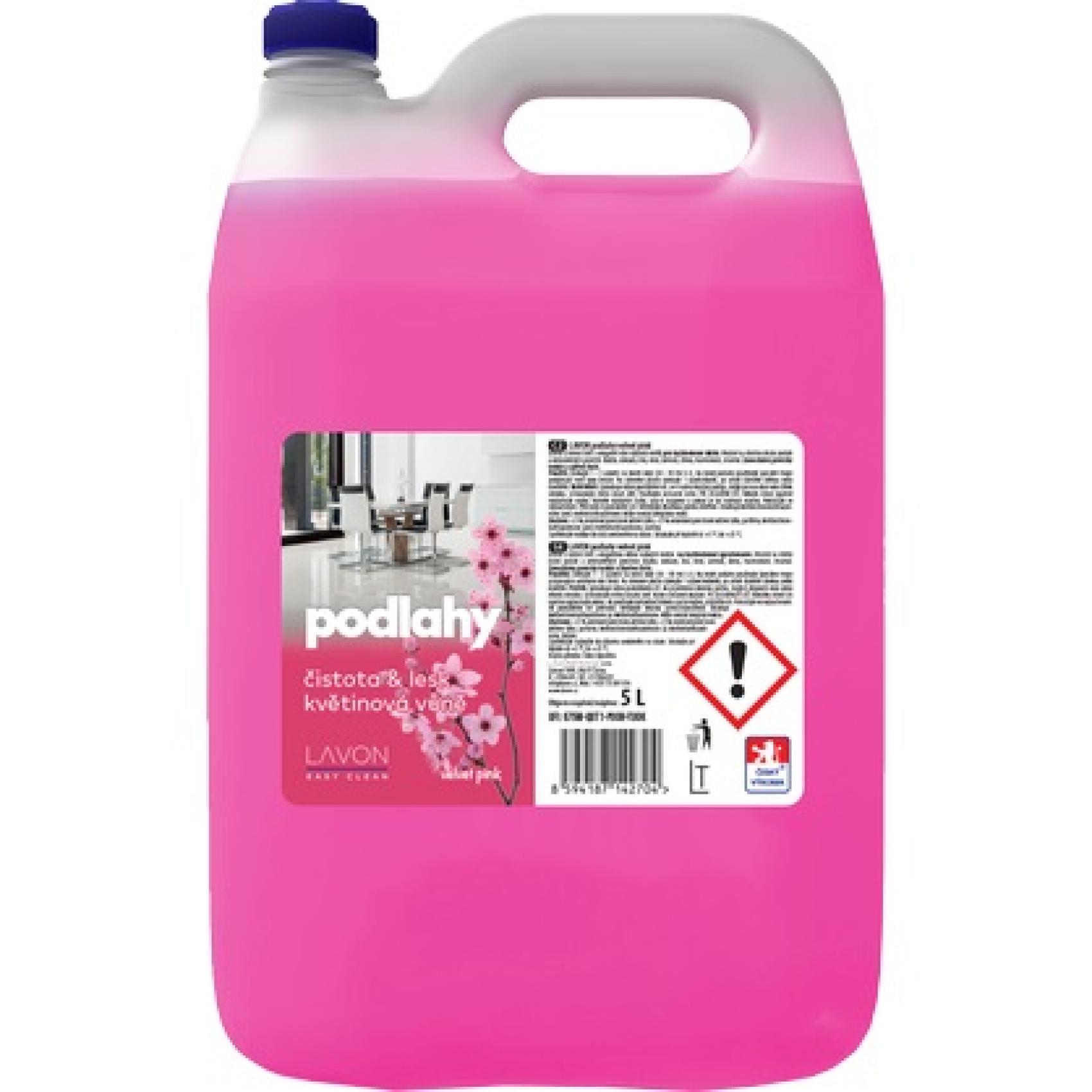 LAVON podlahy a povrchy růžový 5l LAVON podlahy a povrchy růžový 5l LAVON na podlahy velvet pink účinný a šetrný čistič s elegantní vůní růžových květů pro každodenní úklid. Vhodný na všechny druhy podlah a omyvatelných povrchů. Zanechává povrchy lesklé a zářivě čisté.