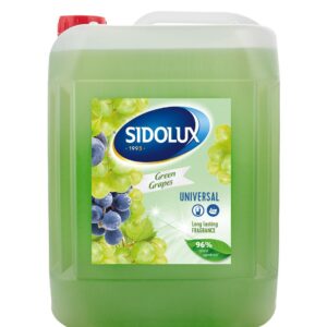 Sidolux Soda Power universal čistič 5l Zelené hrozny /zelený Čisticí prostředek SIDOLUX je vhodný na všechny omyvatelné povrchy. Velmi efektivně emulguje nečistoty díky systému Soda Power a snadněji je díky tomu odstraňuje z mytého povrchu. S prostředkem Sidolux je úklid snadný a příjemný díky vyjímečným vůním