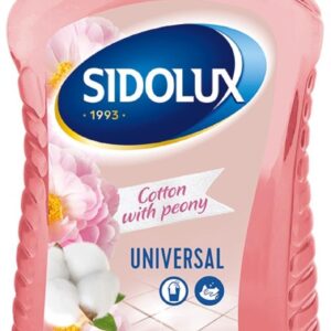 Sidolux Soda Power universal čistič 1l Bavlna s pivoňkou Čisticí prostředek SIDOLUX je vhodný na všechny omyvatelné povrchy. Velmi efektivně emulguje nečistoty díky systému Soda Power a snadněji je díky tomu odstraňuje z mytého povrchu. S prostředkem Sidolux je úklid snadný a příjemný díky vyjímečným vůním