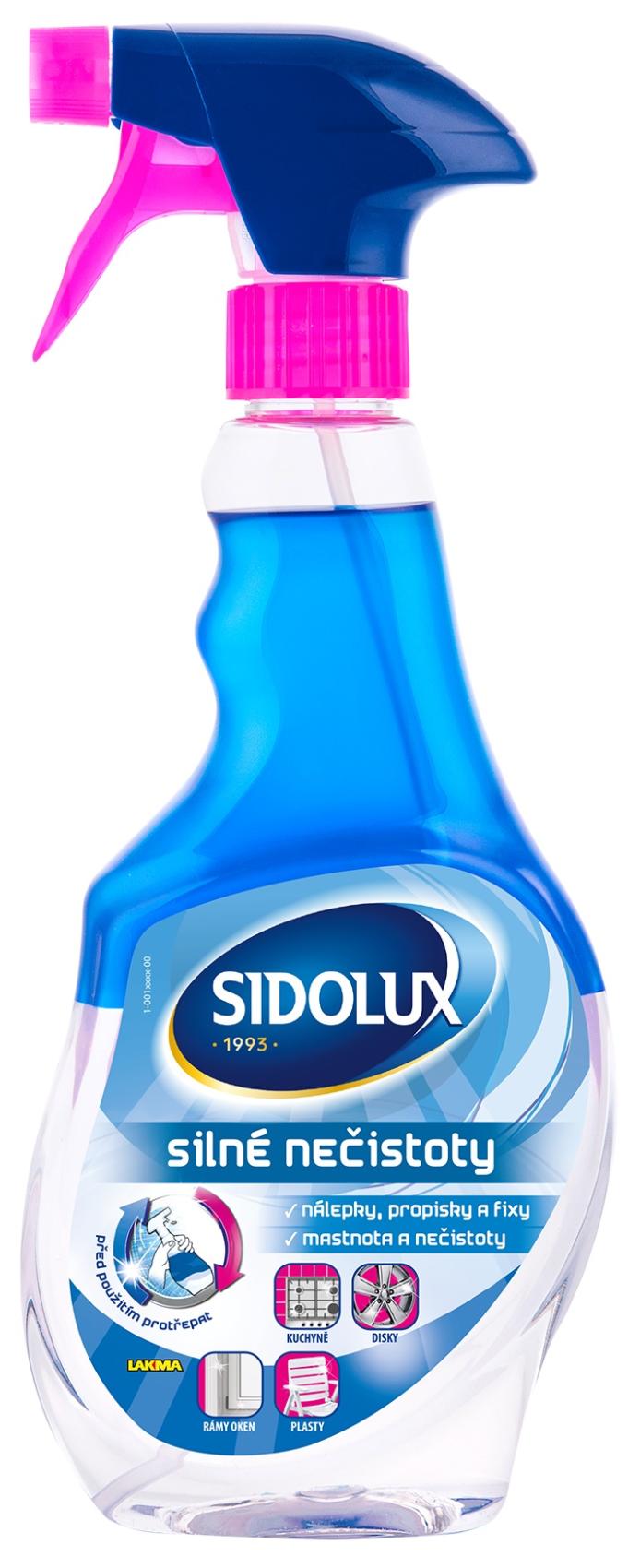 Sidolux Professional dvoufázový čistič - rozprašovač na silné nečistoty 500ml Sidolux Professional dvoufázový čistič - rozprašovač na silné nečistoty 500ml Dvoufázový čistič SIDOLUX Professional je moderní prostředek k odstranění silných nečistot. Je zejména určen na mytí okenních rámů