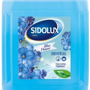 Sidolux Soda Power universal čistič 5l Modrá květina/modrý Čisticí prostředek SIDOLUX je vhodný na všechny omyvatelné povrchy. Velmi efektivně emulguje nečistoty díky systému Soda Power a snadněji je díky tomu odstraňuje z mytého povrchu. S prostředkem Sidolux je úklid snadný a příjemný díky vyjímečným vůním