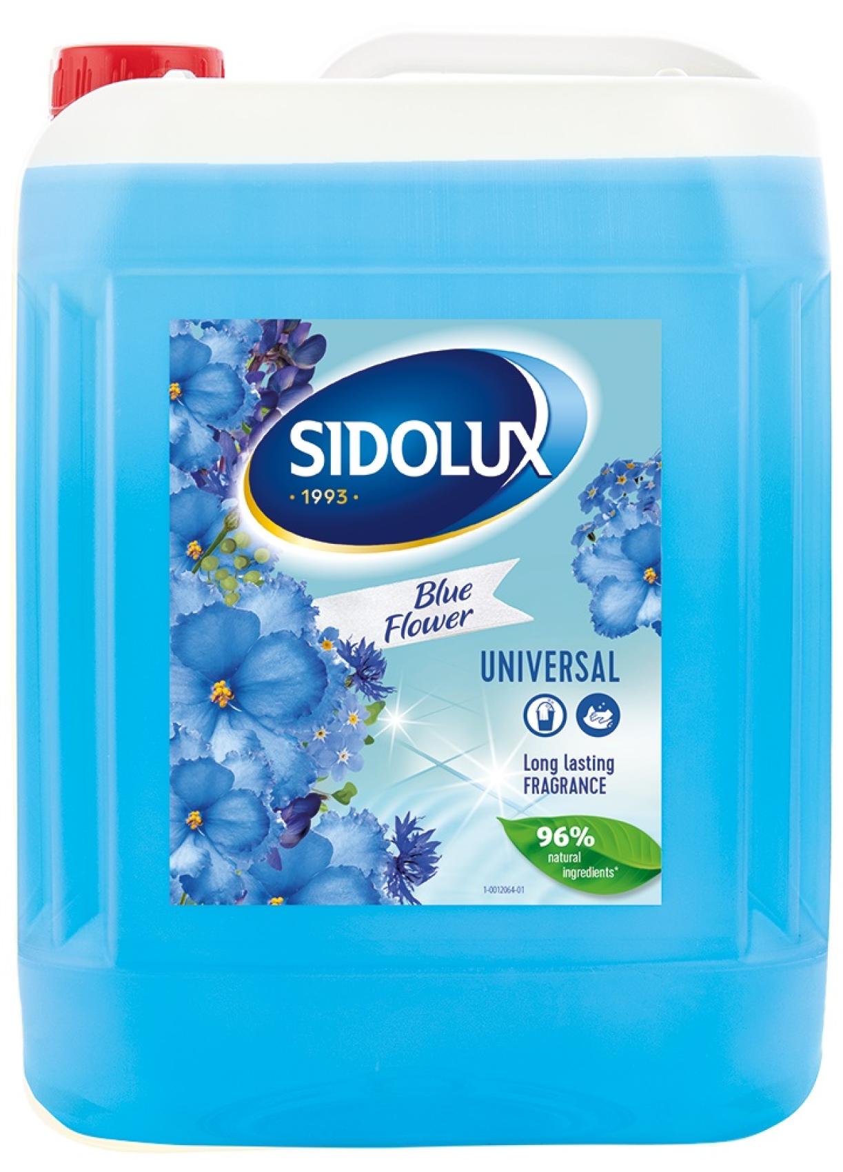 Sidolux Soda Power universal čistič 5l Modrá květina/modrý Sidolux Soda Power universal čistič 5l Modrá květina/modrý Čisticí prostředek SIDOLUX je vhodný na všechny omyvatelné povrchy. Velmi efektivně emulguje nečistoty díky systému Soda Power a snadněji je díky tomu odstraňuje z mytého povrchu. S prostředkem Sidolux je úklid snadný a příjemný díky vyjímečným vůním