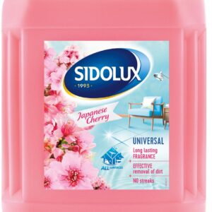 Sidolux Soda Power universal čistič 5l Japonská třešeň/růžový Čisticí prostředek SIDOLUX je vhodný na všechny omyvatelné povrchy. Velmi efektivně emulguje nečistoty díky systému Soda Power a snadněji je díky tomu odstraňuje z mytého povrchu. S prostředkem Sidolux je úklid snadný a příjemný díky vyjímečným vůním