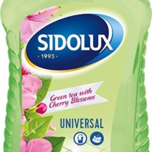 Sidolux Soda Power universal čistič 1l Zelený čaj s květy třešní Čisticí prostředek SIDOLUX je vhodný na všechny omyvatelné povrchy. Velmi efektivně emulguje nečistoty díky systému Soda Power a snadněji je díky tomu odstraňuje z mytého povrchu. S prostředkem Sidolux je úklid snadný a příjemný díky vyjímečným vůním