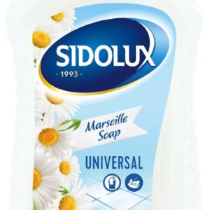 Sidolux Soda Power universal čistič 1l Marseillské mýdlo Čisticí prostředek SIDOLUX je vhodný na všechny omyvatelné povrchy. Velmi efektivně emulguje nečistoty díky systému Soda Power a snadněji je díky tomu odstraňuje z mytého povrchu. S prostředkem Sidolux je úklid snadný a příjemný díky vyjímečným vůním