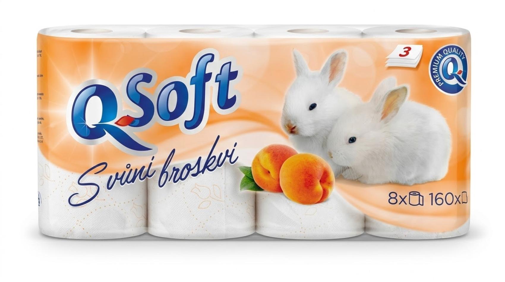 Toaletní papír 200 3vrs. Q Soft broskev/ návin 18m Toaletní papír 200 3vrs. Q Soft broskev/ návin 18m Toaletní papír Q-Soft